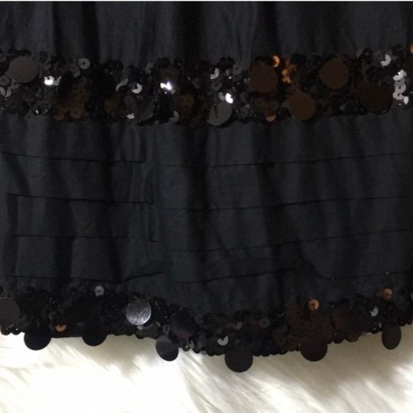 NEW Ann Taylor Loft sequin trimmed black skirt - Picture 3 of 4